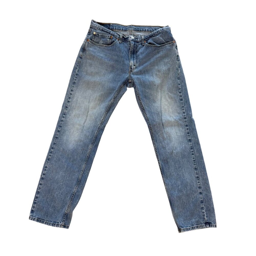 Levis Mens W34 L32 Blue Straight-Leg Denim Jeans 99% Cotton & 1% Elastane